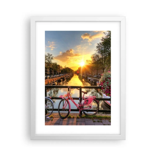 Poster in white frmae - Spring Morning in Amsterdam - 30x40 cm