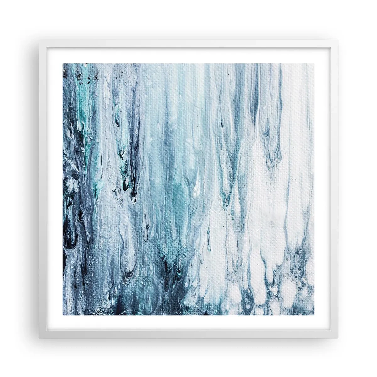 Poster in white frmae - Blue Icicles - 60x60 cm