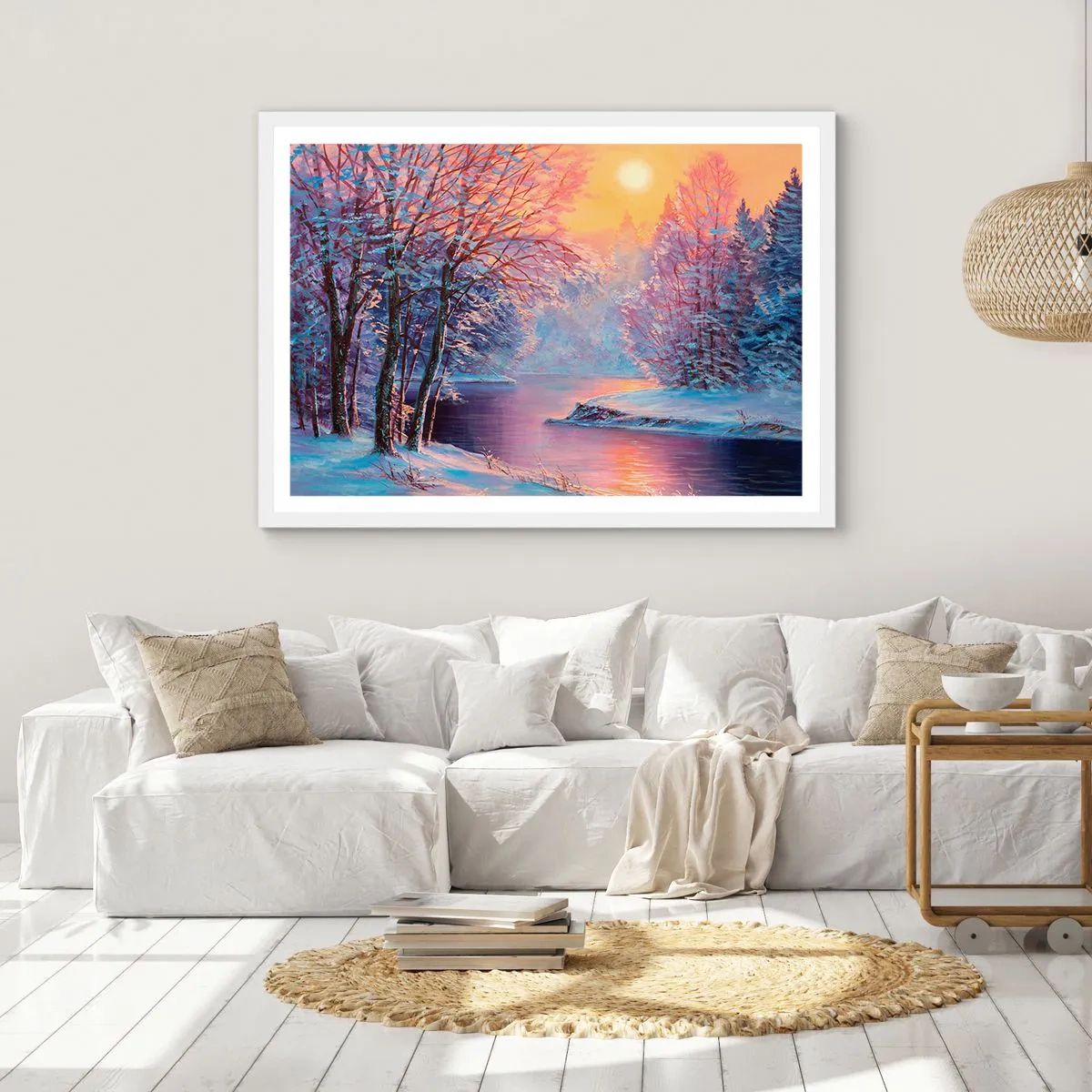 Poster in white frmae - Colours of Winter - 91x61 cm