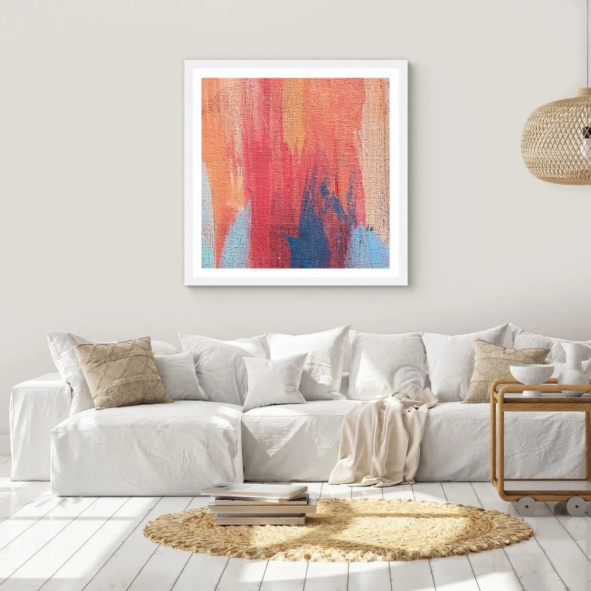 Poster in white frmae - Washed Down by Rainbow - 40x40 cm