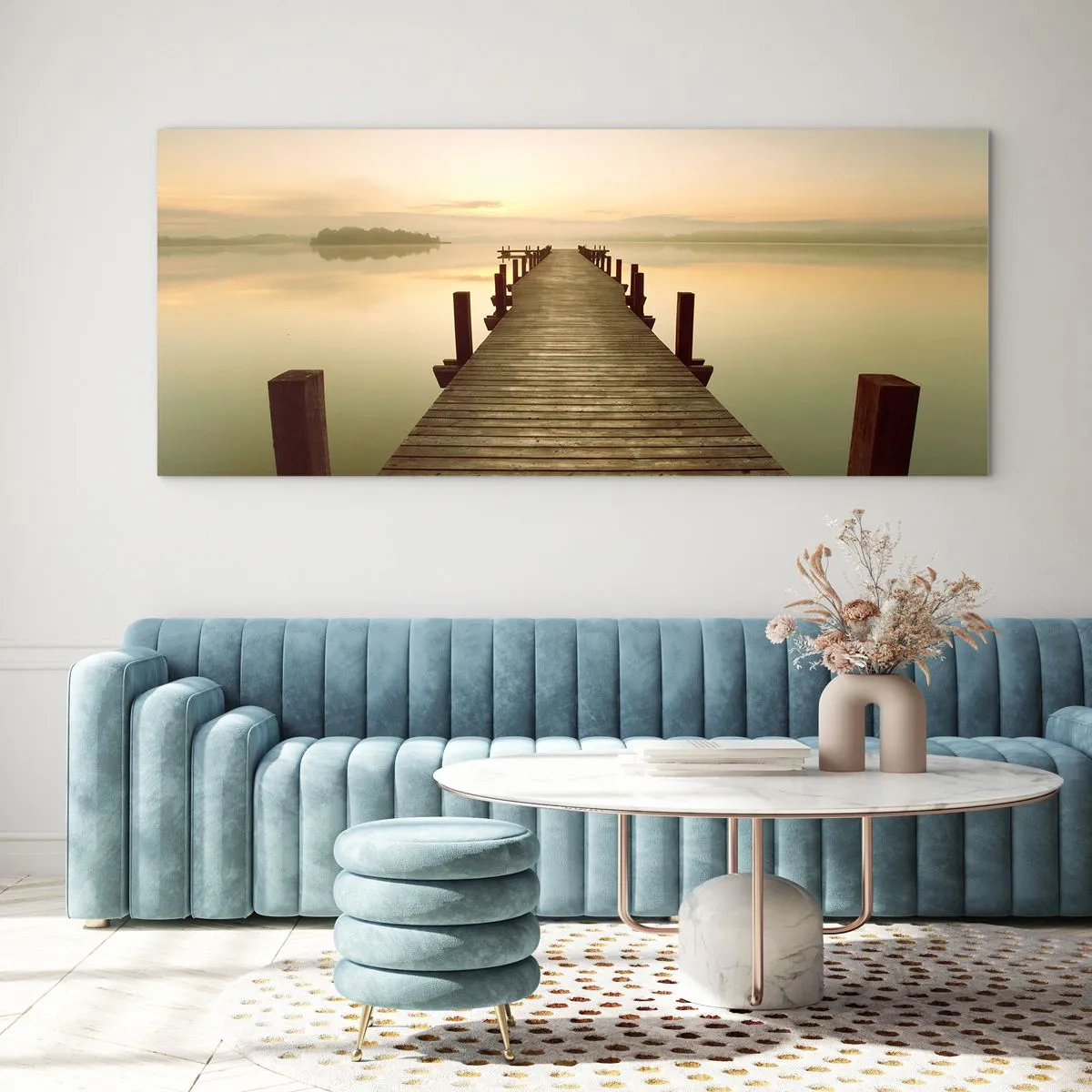 Glass picture - Before Dawn, Dawn, Light - 100x40 cm