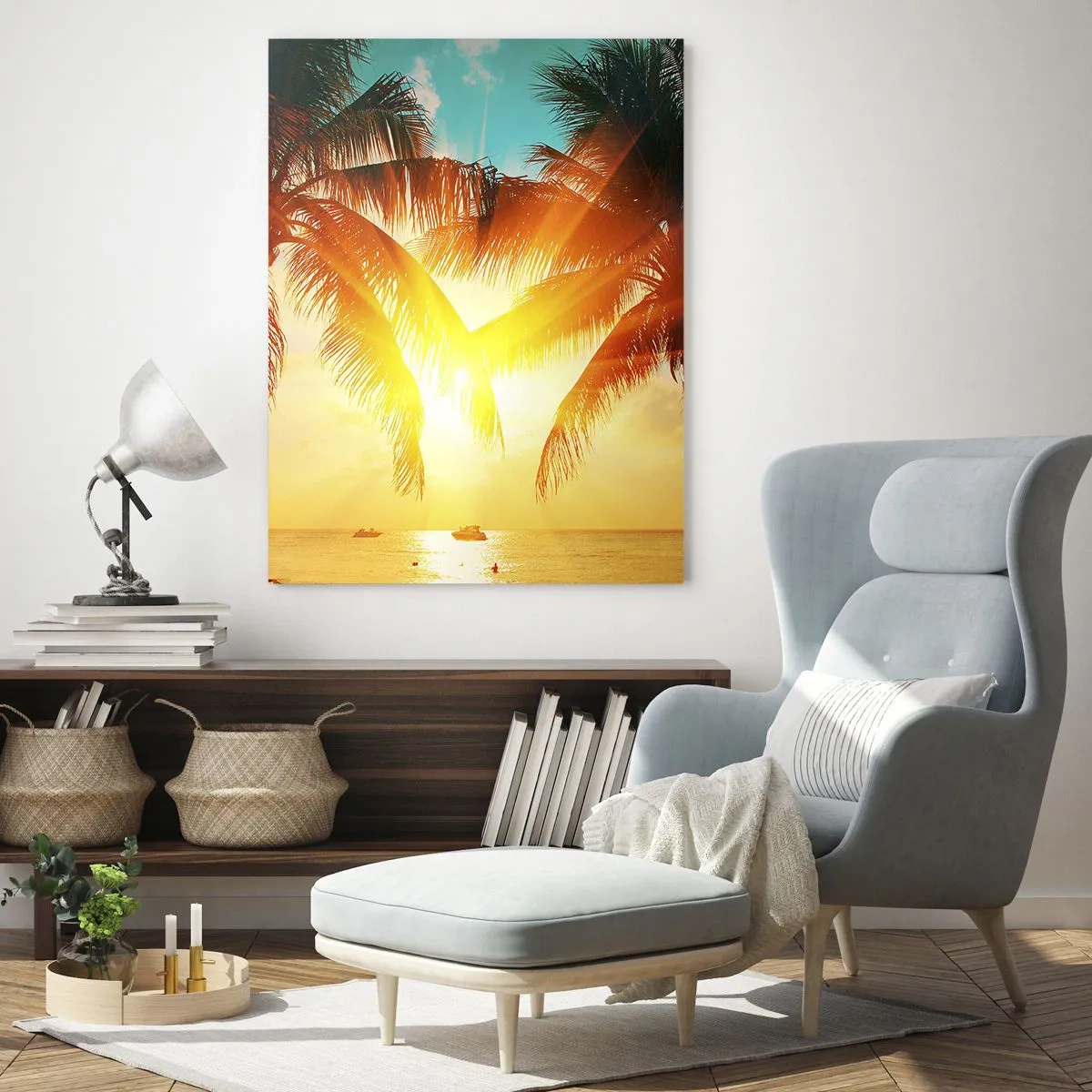 Glass picture - Exotic Couple - 80x120 cm