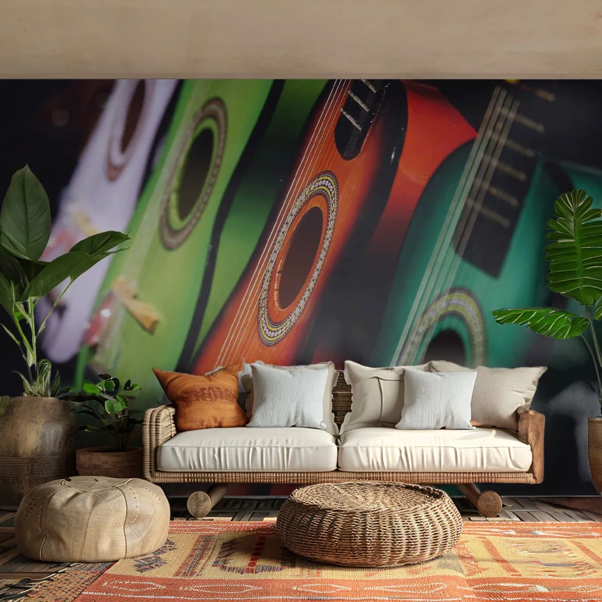 Photo Wallpaper Standard Eco - Guitar Has Many Shades - Music, Guitar, A musical instrument - 450x315 cm