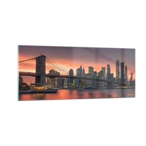 Glass picture - Submerged in Lilac Silence - 100x40 cm