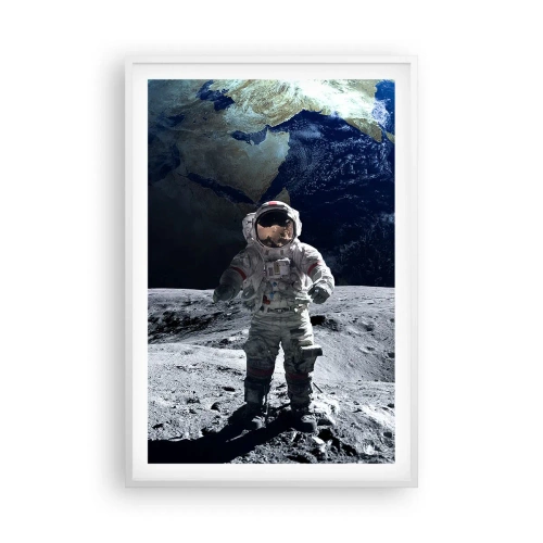 Poster in white frmae - Greetings from the Moon - 61x91 cm
