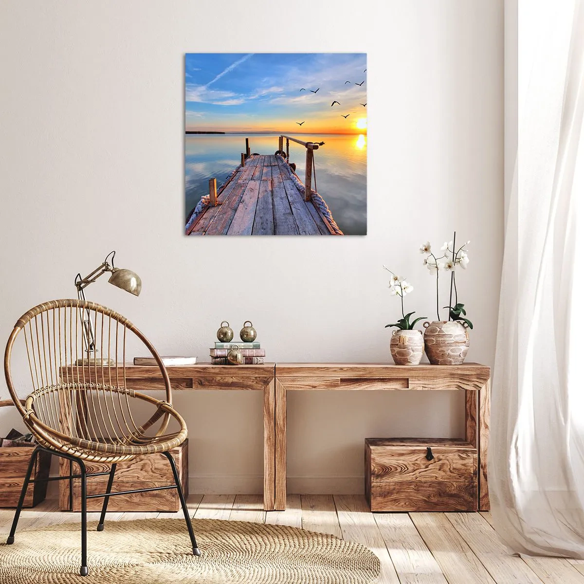 Canvas picture - Walk towards the Sun - 50x50 cm
