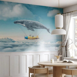 Photo Wallpaper Standard Eco - Why Not? - Whale, Kids, Plane - 300x210 cm