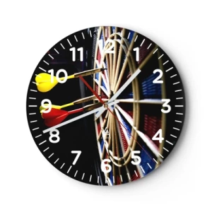 Wall clock - Clock on glass - On Point - 30x30 cm