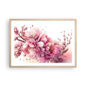Poster in light oak frame - Land of Cherry Blossoms - 70x50 cm