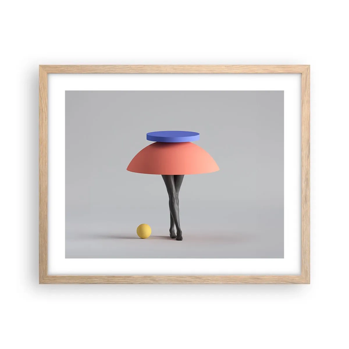 Poster in light oak frame - Surrealistic Composition - 50x40 cm
