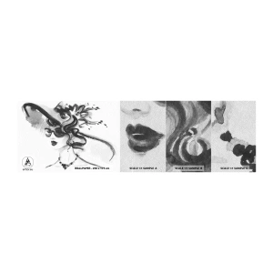 Photo Wallpaper Sample Premium Sand - Lady with a Character - Woman In A Hat, Woman's Face, Black and white - 100x30 cm