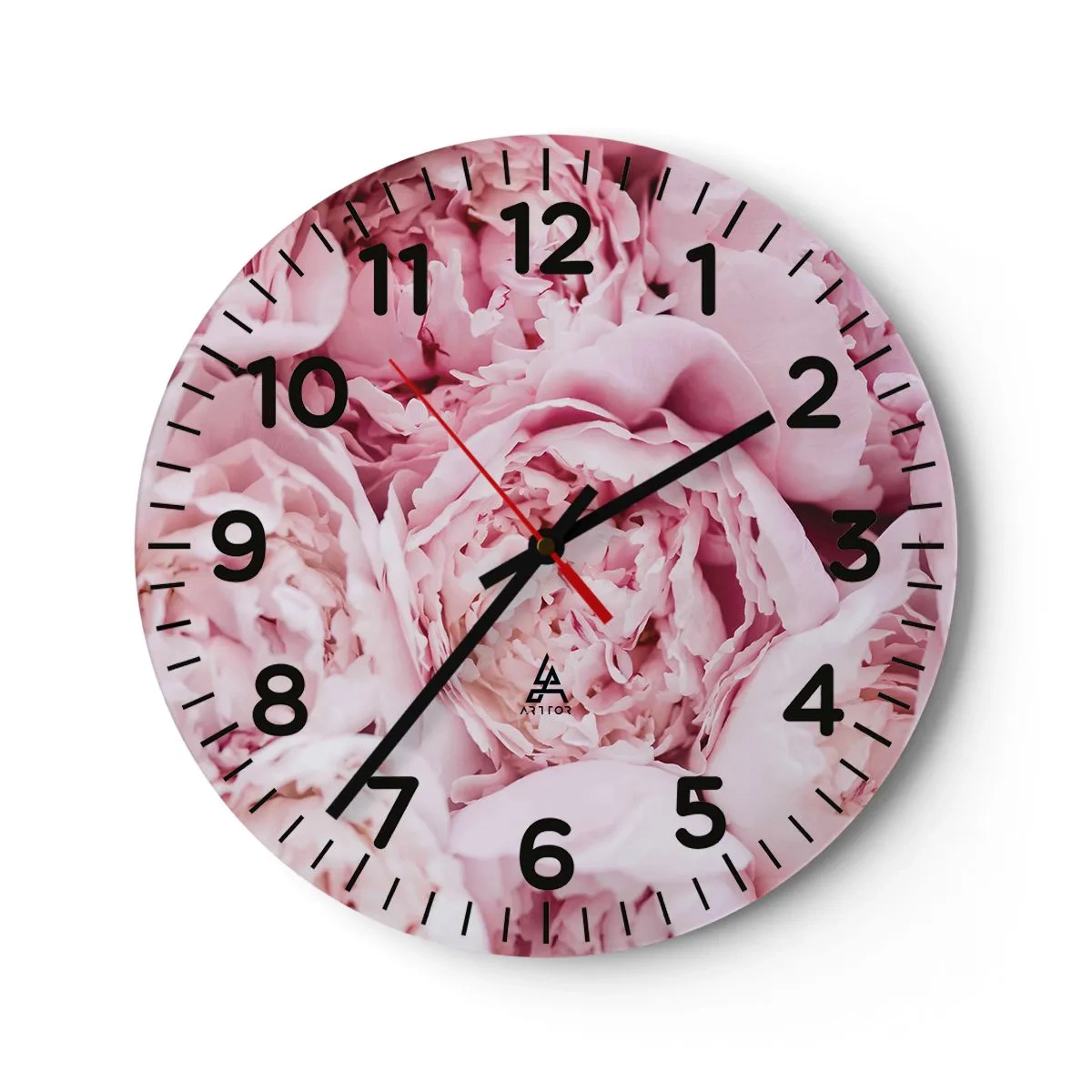 Wall clock - Clock on glass - Cuddly and Fragrant - 40x40 cm
