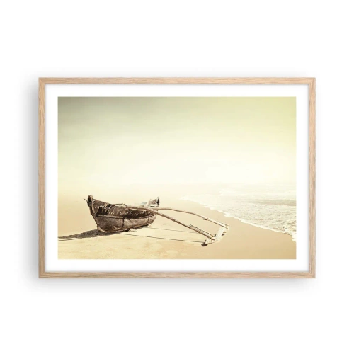 Poster in light oak frame - Throwback to South Seas - 70x50 cm