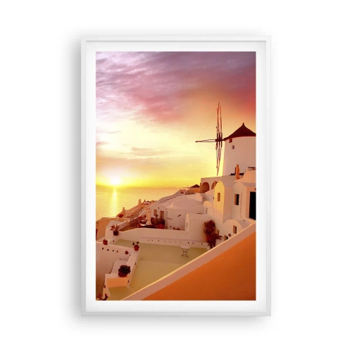 Poster in white frmae - Melting in White and Gold - 61x91 cm