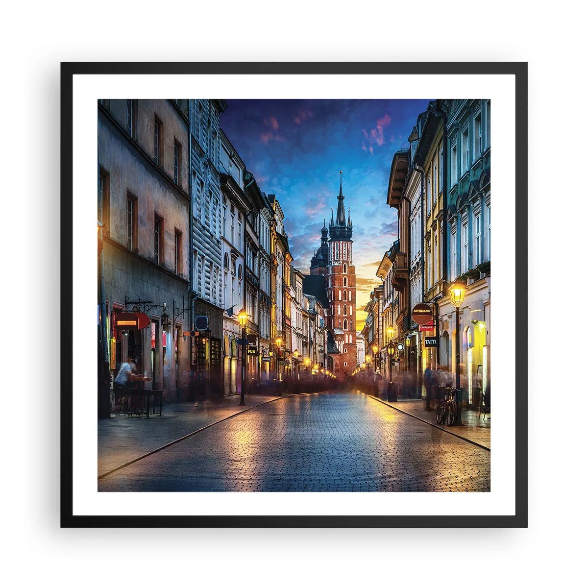Poster in black frame - Charm of Cracow - 60x60 cm