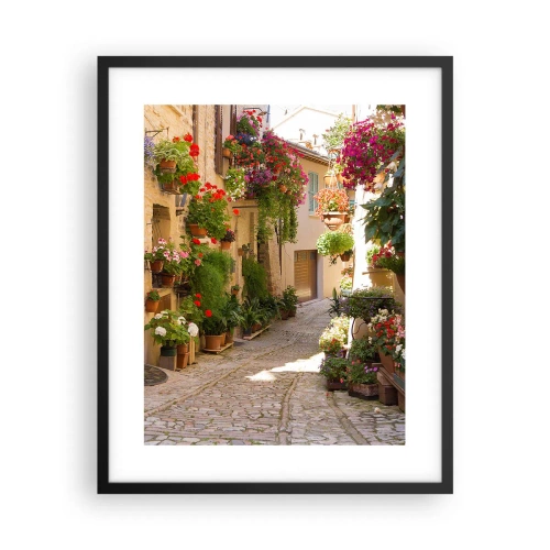 Poster in black frame - Flood of Flowers - 40x50 cm