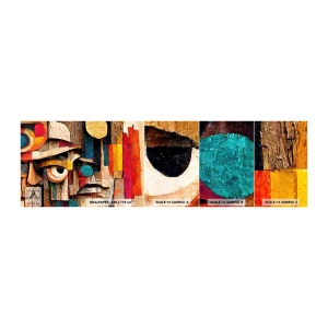 Photo Wallpaper Sample Self-Adhesive Deluxe Sticker - I Can See You - Abstraction, Wood, Sculpture - 100x30 cm