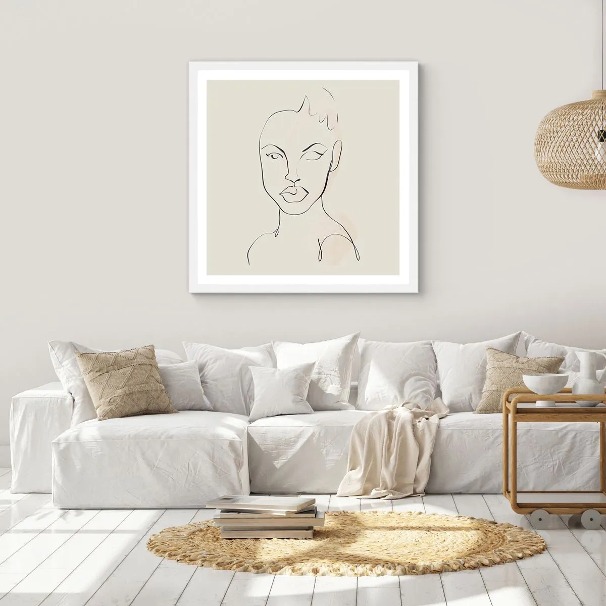 Poster in white frmae - Outline of Sensuality - 40x40 cm
