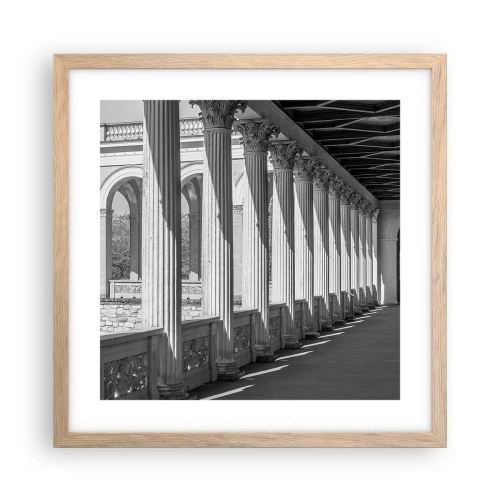 Poster in light oak frame - Sunny Arcade - 40x40 cm