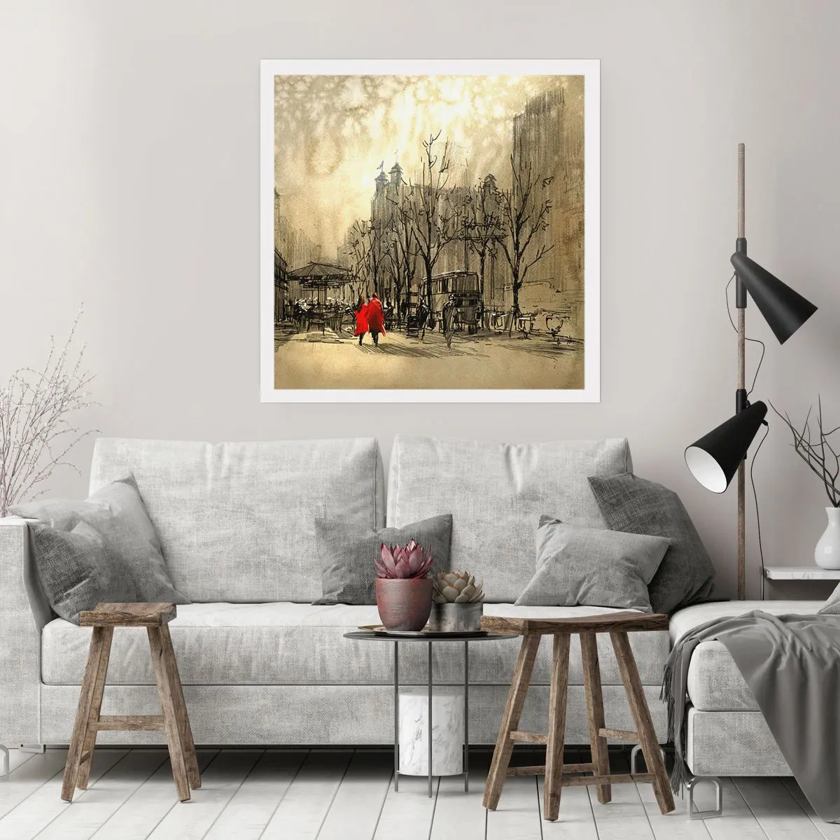 Poster - A Date in London Fog - 50x50 cm