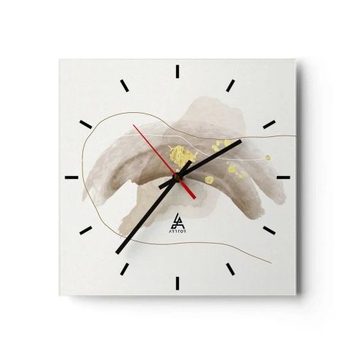 Wall clock - Clock on glass - Encountered in Space - 40x40 cm