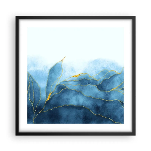 Poster in black frame - Blue In Gold - 50x50 cm