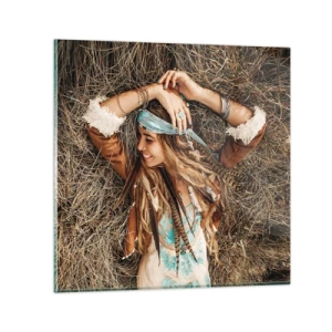 Glass picture - On the Way to the Summer of Love - 60x60 cm