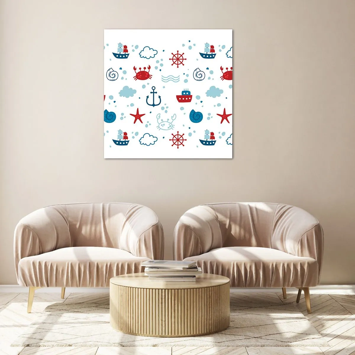 Glass picture - Sea Tale - 70x70 cm