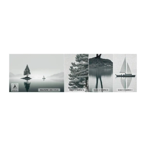 Photo Wallpaper Sample Premium Canvas - Daydreaming - Composure, Sailboat, Lake - 100x30 cm
