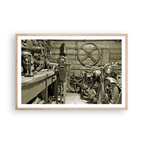 Poster in light oak frame - In Grandad's Shed - 91x61 cm