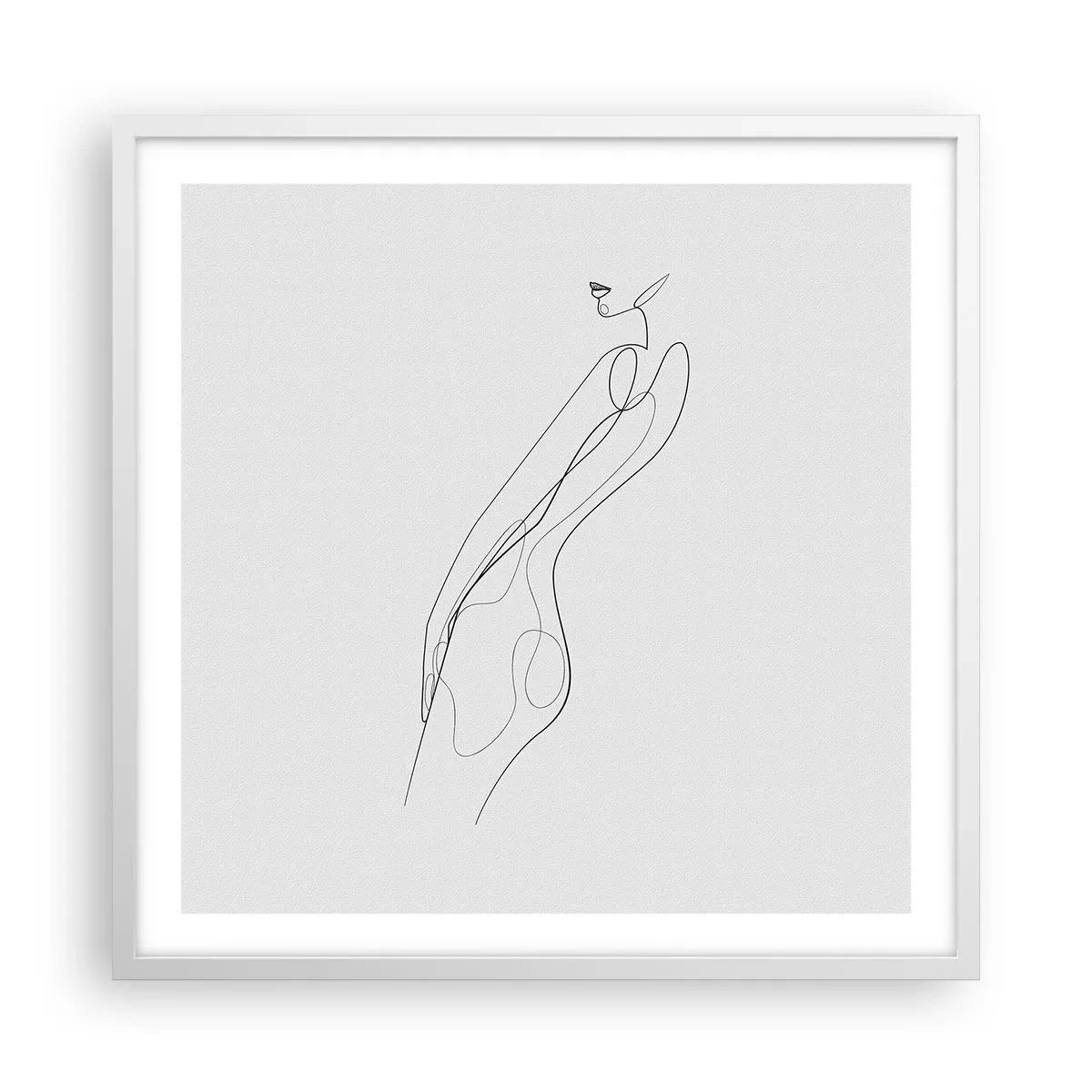 Poster in white frmae - Barely a Promise - 60x60 cm