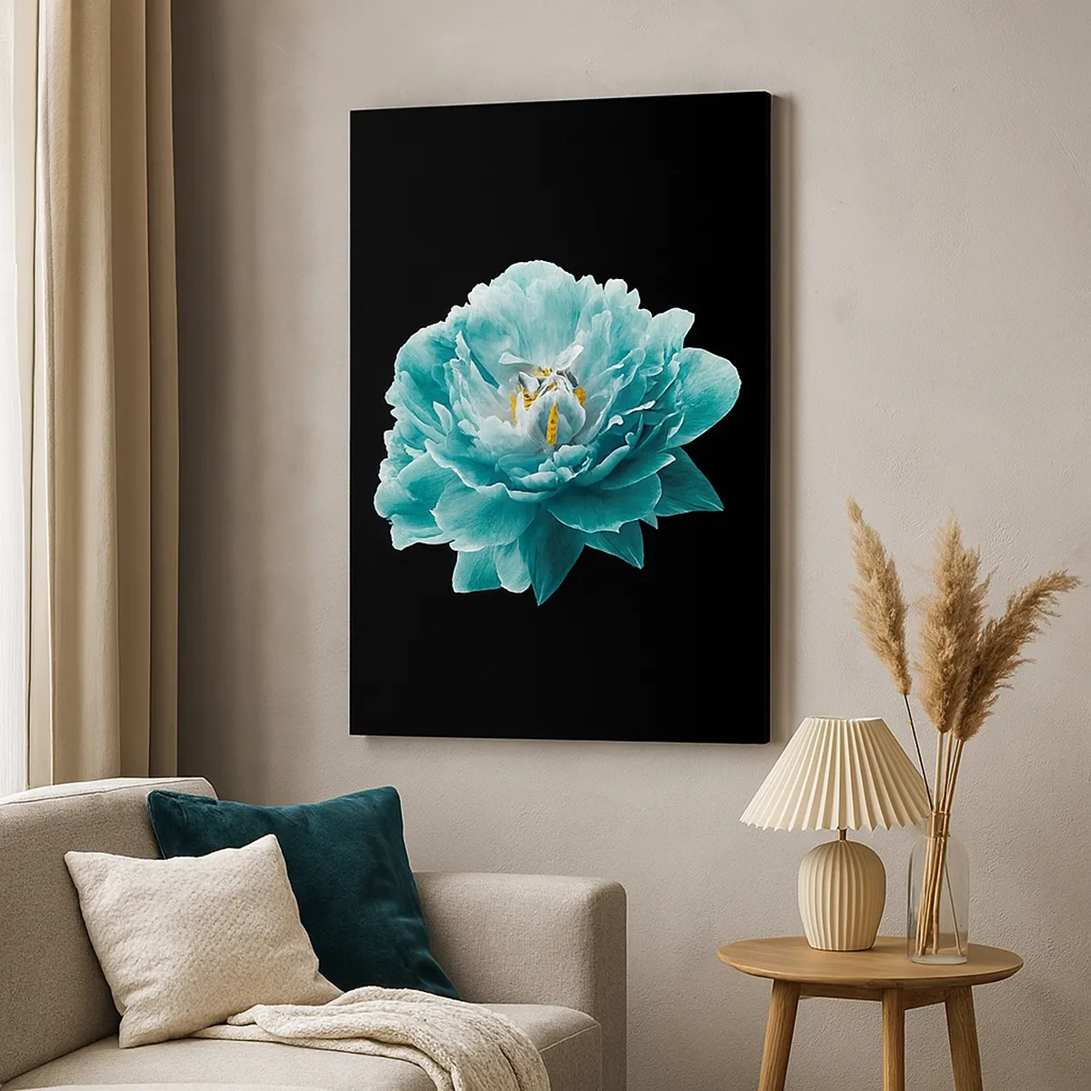 Canvas picture - Blue and Gold Petals - 50x70 cm