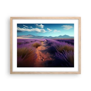 Poster in light oak frame - Fragrant Fields - 50x40 cm