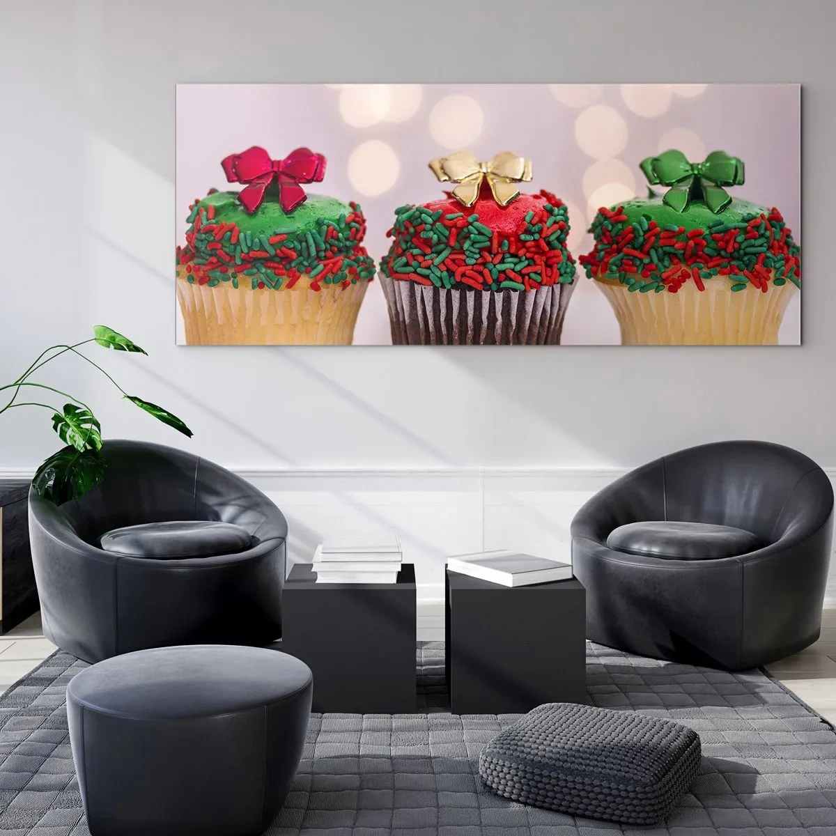 Glass picture - Cakes with a Bow - 120x50 cm