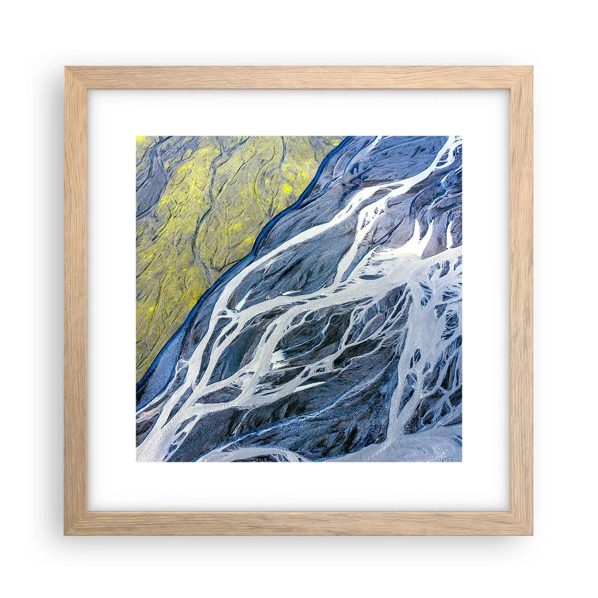 Poster in light oak frame - Cave Paintings of Nature - 30x30 cm