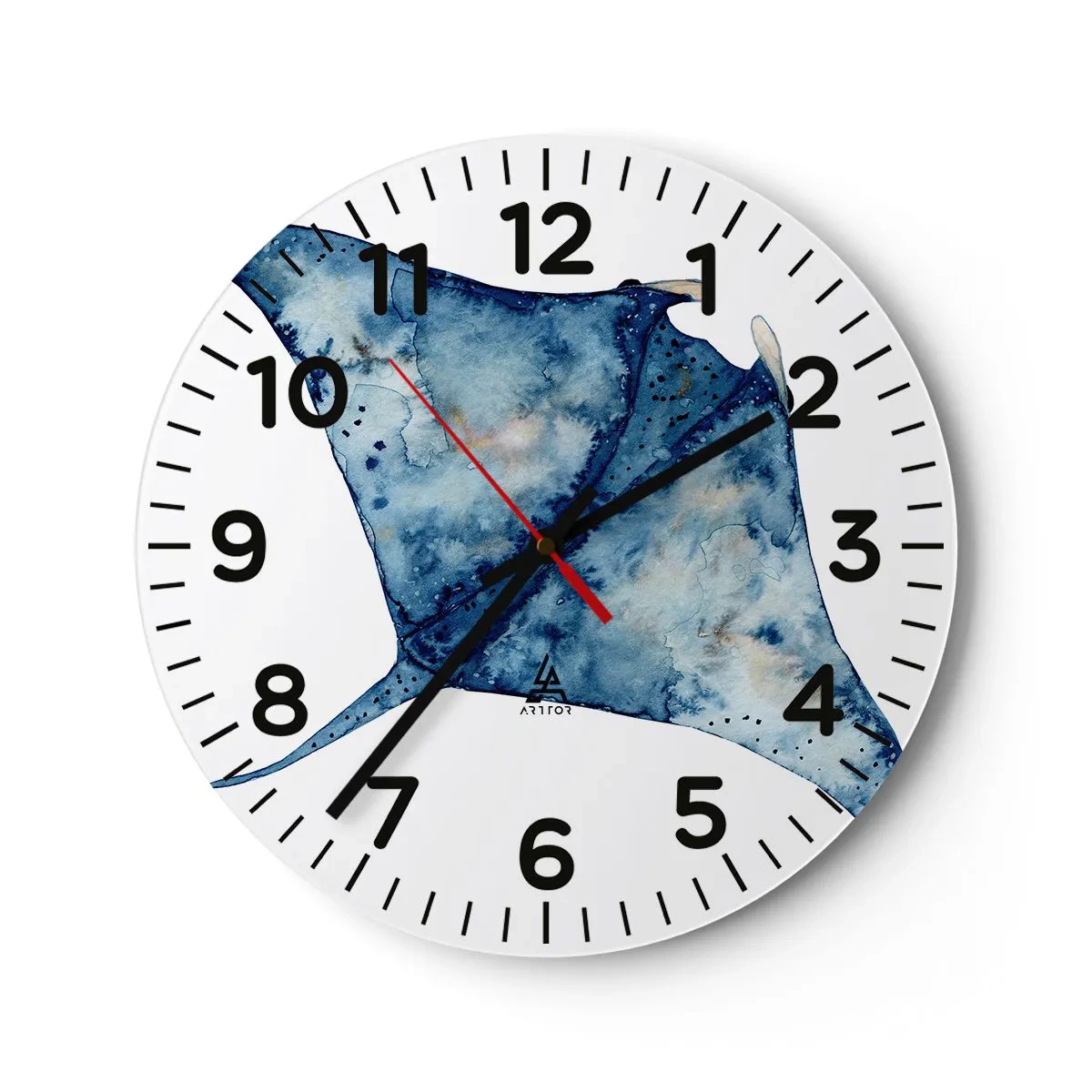 Wall clock - Clock on glass - Life In Blue - 40x40 cm