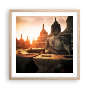 Poster in light oak frame - Weather of Great Wisdom - 50x50 cm