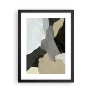 Poster in black frame - Abstract: Crossroads of Grey - 30x40 cm