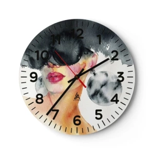 Wall clock - Clock on glass - Secret of Elegance - 40x40 cm