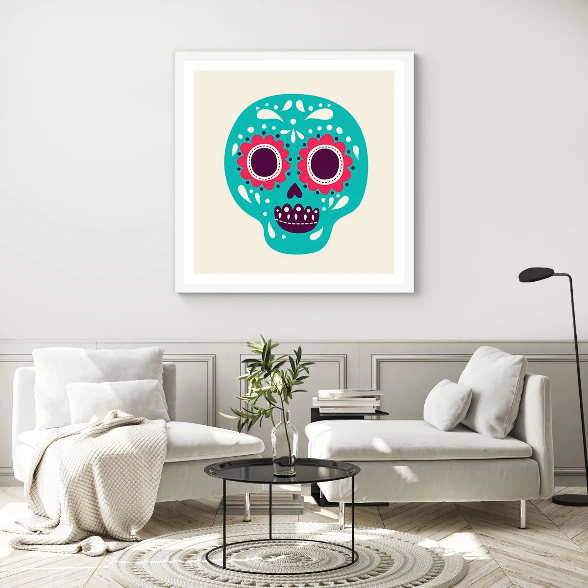 Poster in white frmae - Life - Fun Until You Die - 50x50 cm