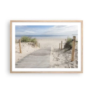 Poster in light oak frame - Until the Horizon - 70x50 cm