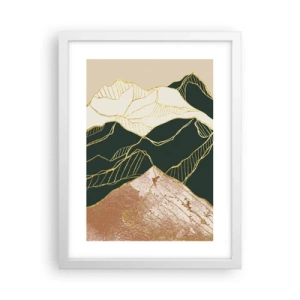 Poster in white frmae - Golden Peaks - 30x40 cm