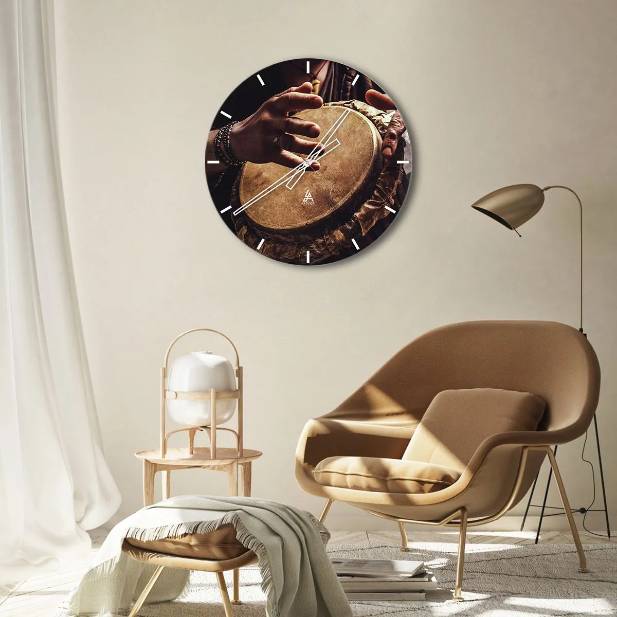 Wall clock - Clock on glass - In the Rhythm of the Heart - 40x40 cm
