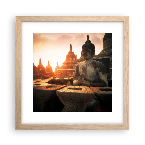 Poster in light oak frame - Weather of Great Wisdom - 30x30 cm