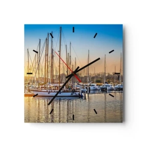 Wall clock - Clock on glass - Wind Has to Sleep Too - 40x40 cm