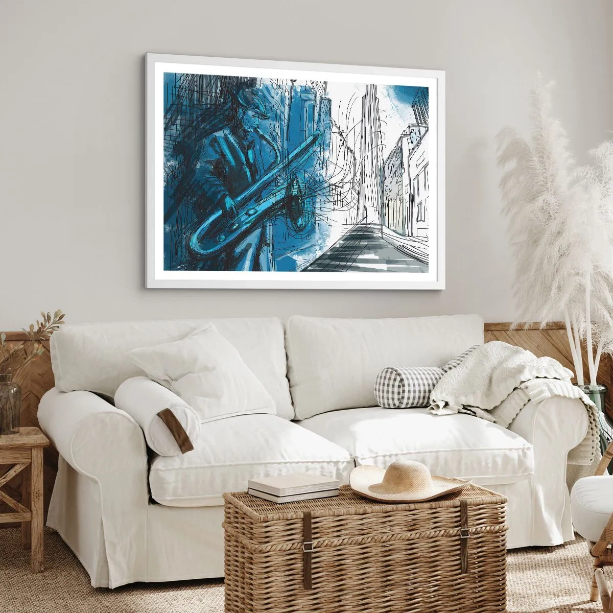 Poster in white frmae - City Rhapsody - 91x61 cm