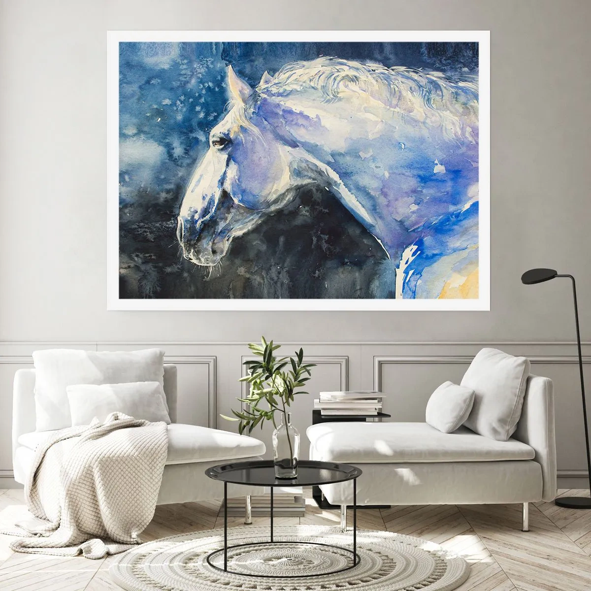 Poster - Portrait in Blue Light - 70x50 cm