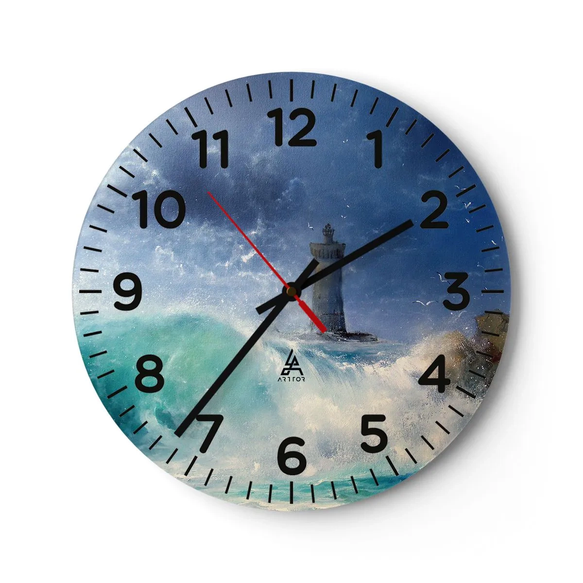 Wall clock - Clock on glass - Standing Guard against the Elements - 30x30 cm