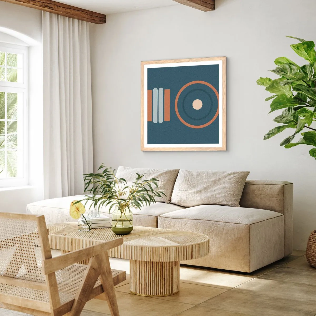 Poster in light oak frame - The Matter of Things - 50x50 cm