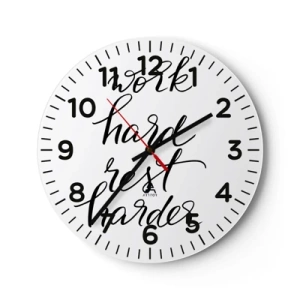 Wall clock - Clock on glass - Life  Balance - 40x40 cm